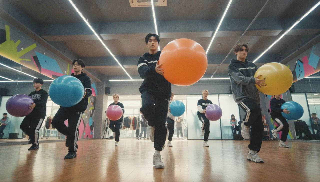&AtHeart practicing gym ball choreography
