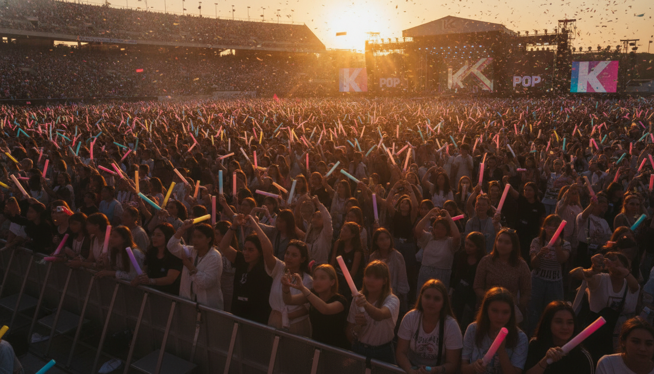 k-pop concert crowd