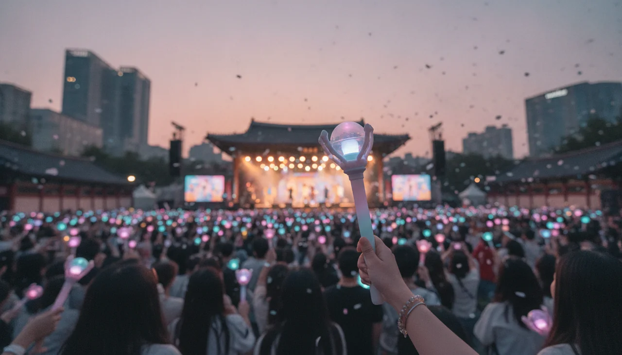fan holding a lightstick
