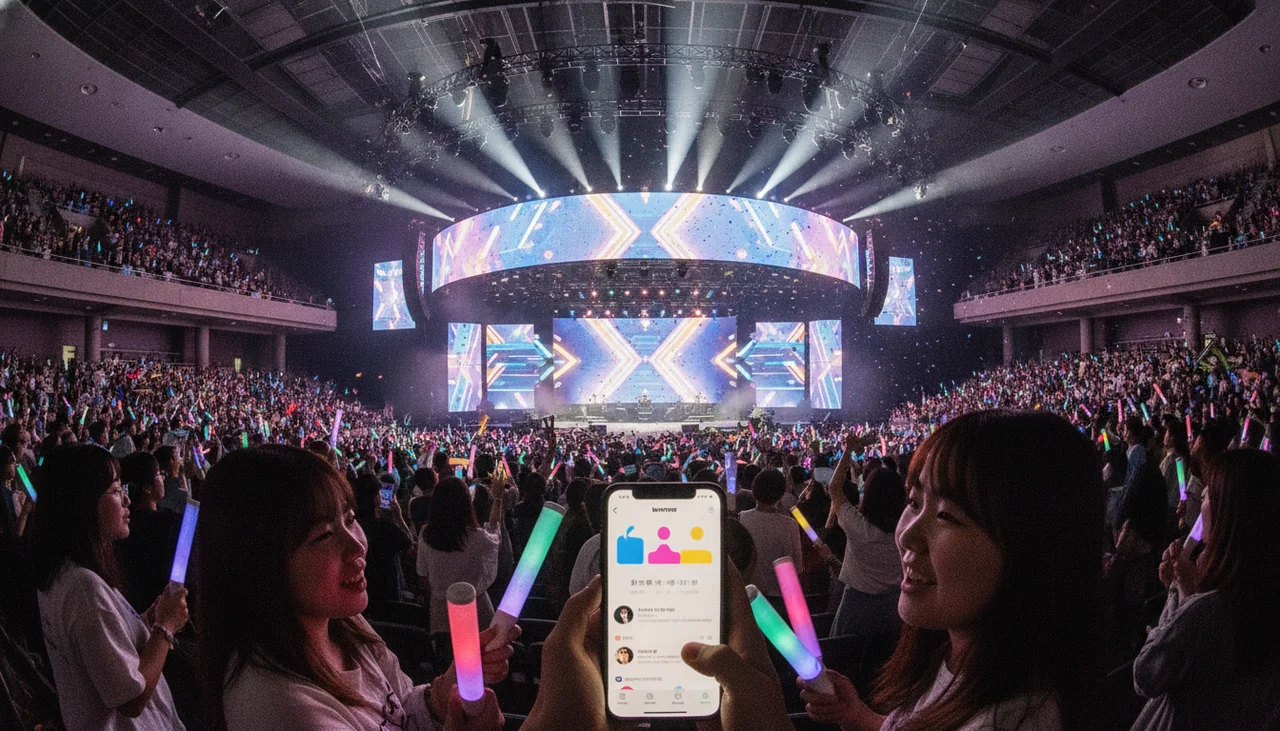 Fans interacting on Weverse app on a phone