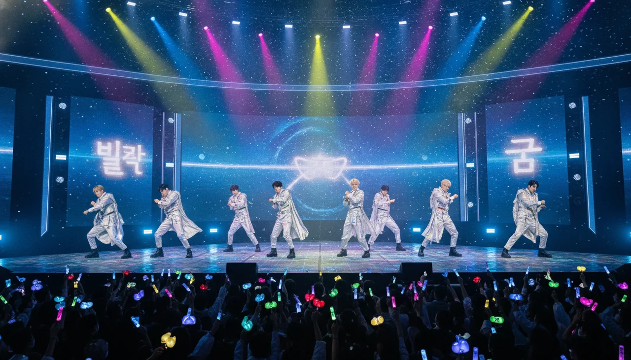 K-pop idol group performing on stage