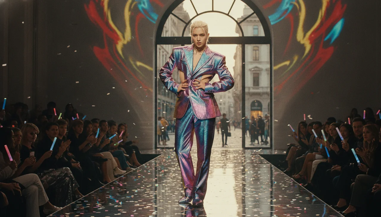 K-Pop idol on Milan fashion runway