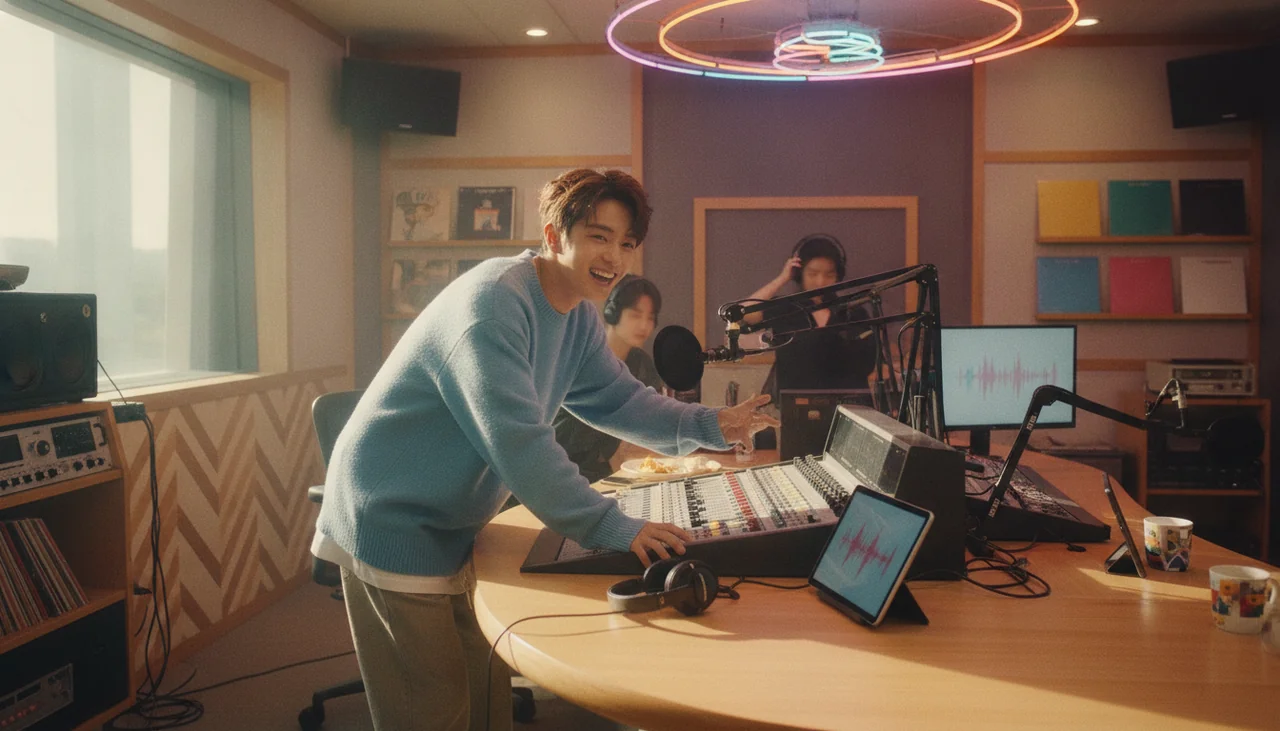 Taemin at a radio studio