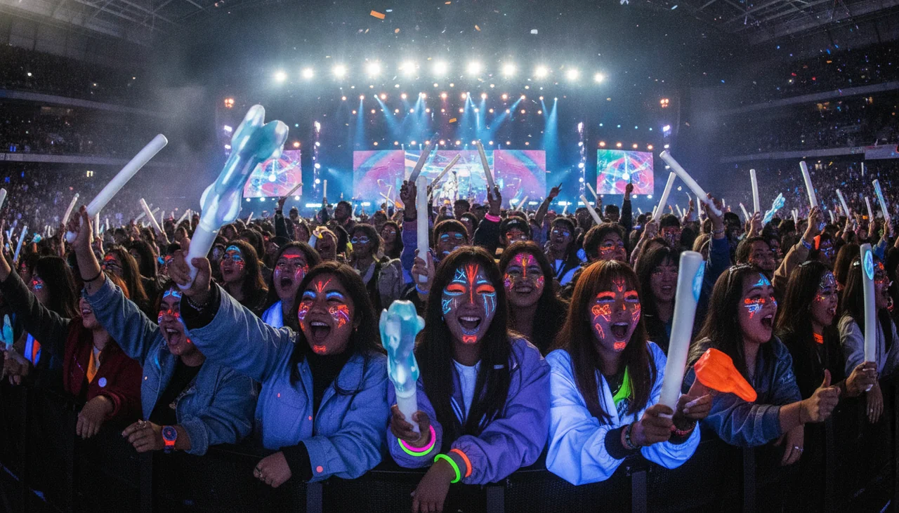 XLOV fans at a concert in unique makeup