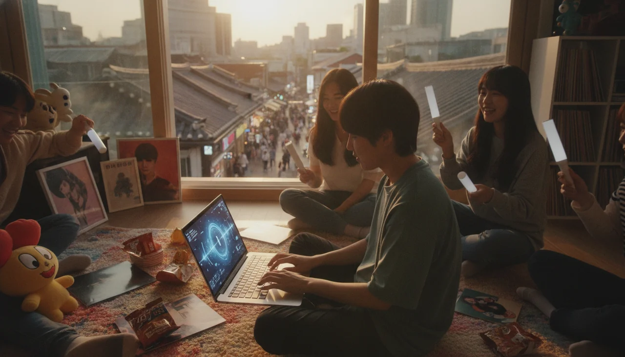 fan organizing a streaming party on a laptop