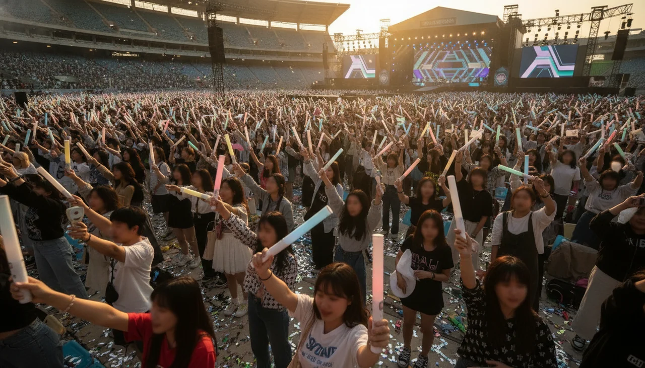 Fans holding lightsticks