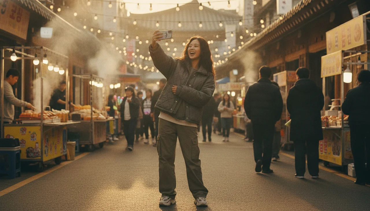 Jennie taking a selfie with a phone